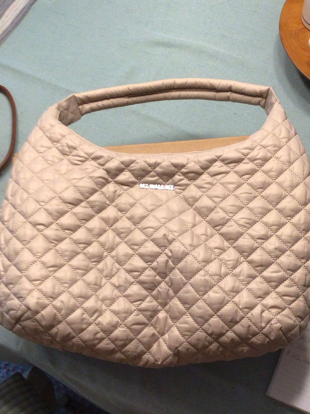 M Z Wallace Quilted Tote Bag in Light Beige